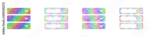 Multicolored sketch accordion icon design set
