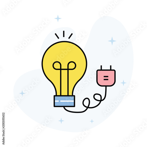 Electric Bulb  Vector Fill outline Icons Eps 10 File