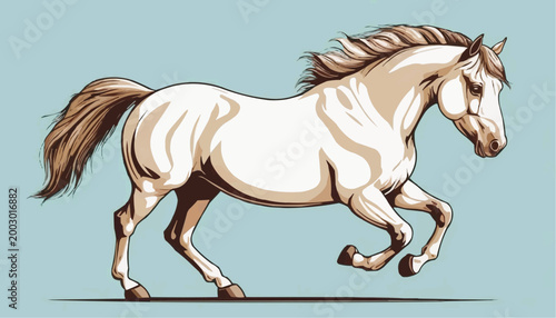 Rearing beautiful horse vector illustration.    
