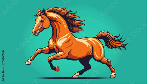Rearing beautiful horse vector illustration.    