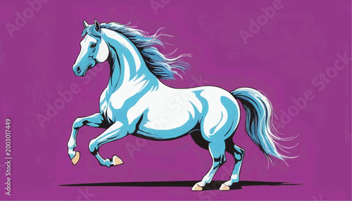 Rearing beautiful horse vector illustration.    