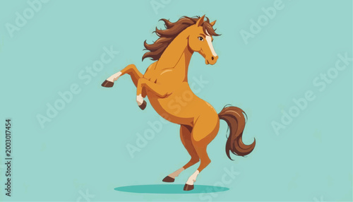 Rearing beautiful horse vector illustration.    