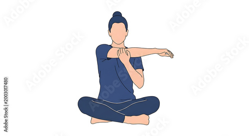 yoga, woman, illustration, blue, minimalist, vector, fitness, exercise