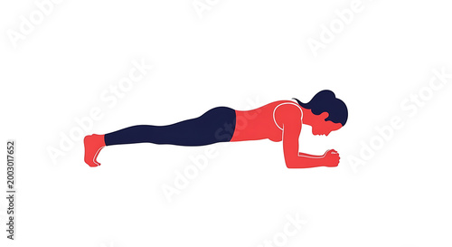 woman doing plank exercise, fitness illustration, workout graphics, healthy lifestyle