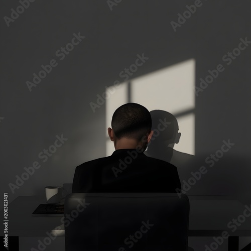 Work Stress with Strong Desk Shadow