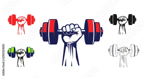 Strong Hand Holding Dumbbell - Fitness and Strength Symbol