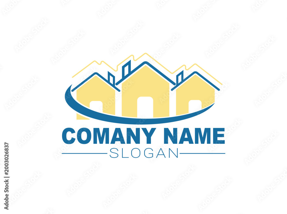 Fototapeta premium Real estate property houses logo design concept