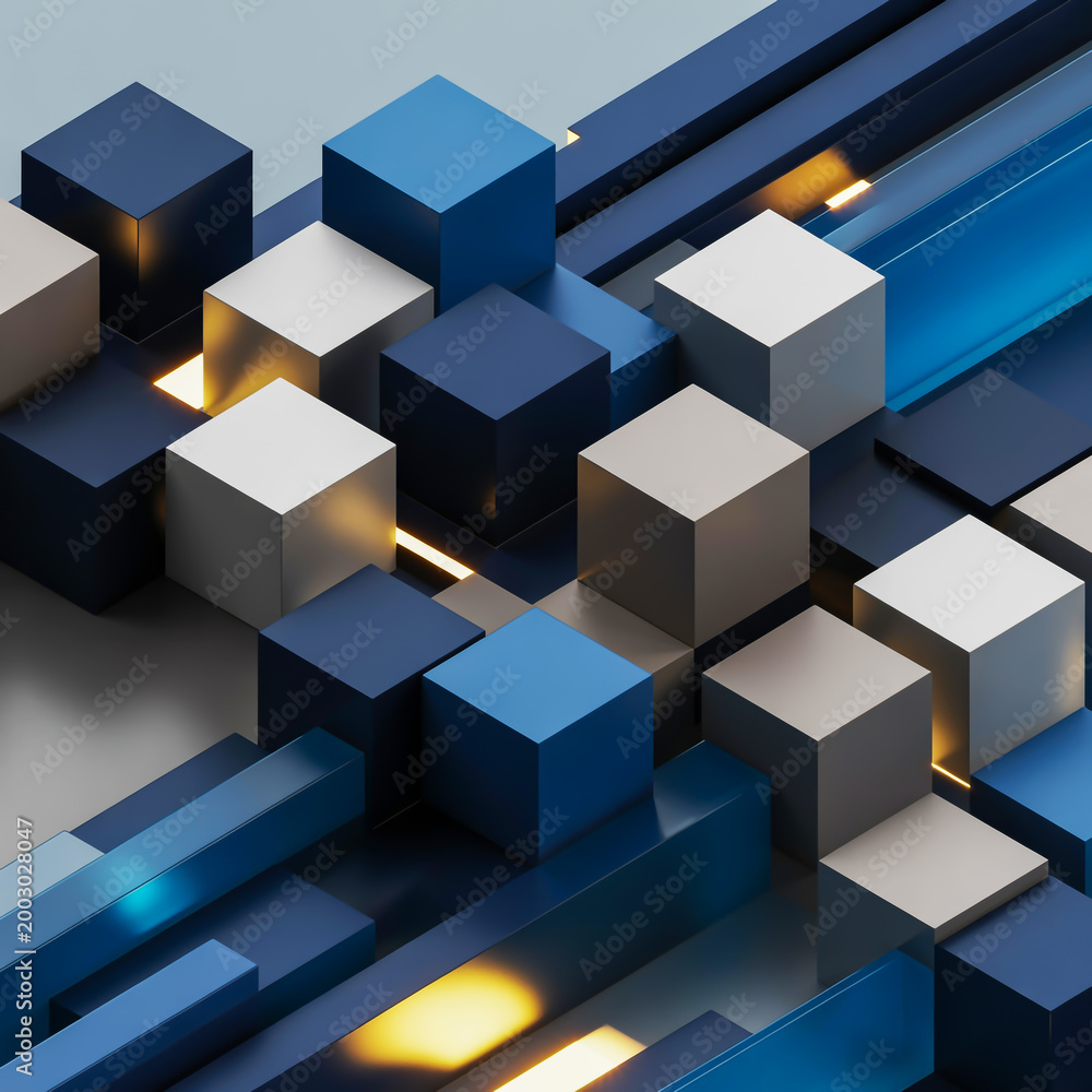 Obraz premium A modern abstract business background with geometric shapes and glowing lights