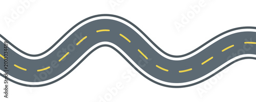 Canvastavla Wavy winding curves roads and horizontal path