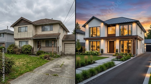 Transformation of a Residential Property from Old to Modern Contemporary Design with Enhanced Landscaping and Structural Upgrades