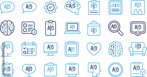 Brain and education icons set for graphic design and web design symbols vector illustration.
