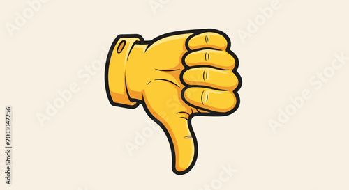 A cartoonish yellow thumbs down hand gesture.