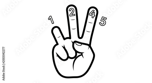 Photos Hand gesture with numbered fingers.