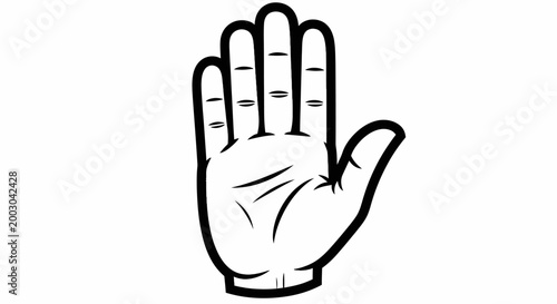 A hand with palm facing outward.