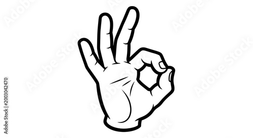 Hand gesture okay sign symbol.