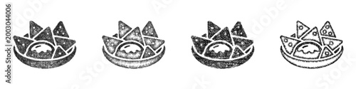 Sketch nachos icon design set