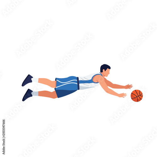 Player Diving for Loose Ball Vector