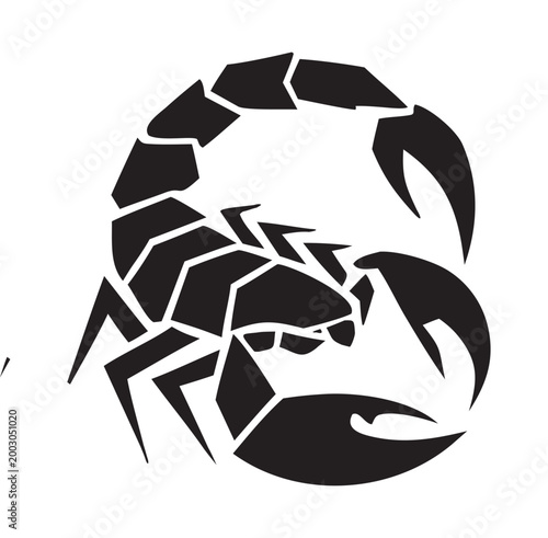 Elegant Black Scorpion Silhouette Design