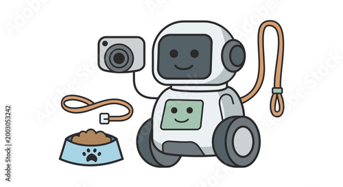 AI Powered Smart Home Robot Assistant for Pet Care and Monitoring, Autonomous Companion for Dog Walking and Feeding