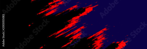 Abstract grunge pattern of striking red lines against a deep blue and black fractured canvas, suggesting a digital disturbance or distressed visual art background