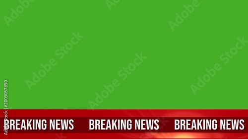 Lower third screensaver with animation of the latest news on a chromakey background. 4K