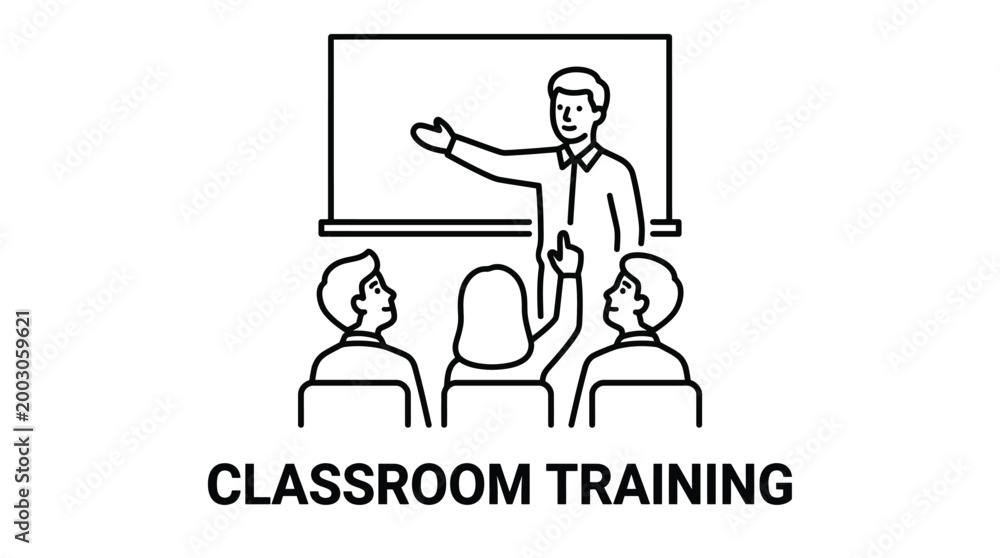 Fototapeta premium Vector graphic illustration of Teacher explaining in classroom with students Vector