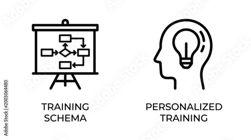 Bild auf Leinwand Vector graphic illustration of Black and white line art icons for personalized t