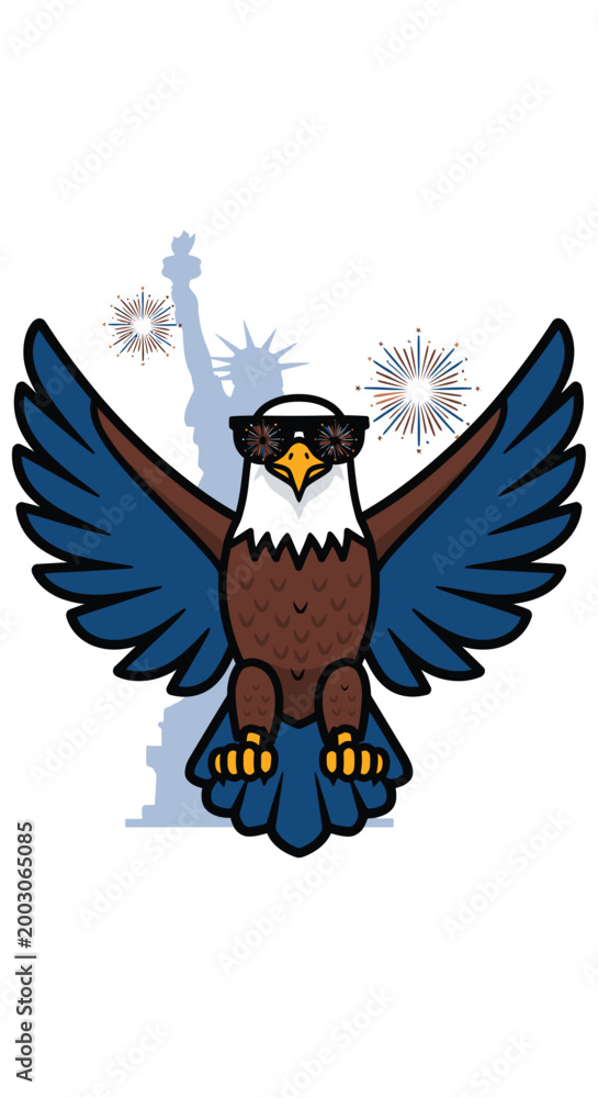 Fototapeta premium American Bald Eagle Spread Wings 7.