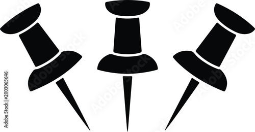 set of black silhouettes of nails