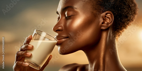 Golden shimmering woman with closed eyes indulging in nourishing skincare and meditation