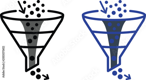 Marketing funnel icon sales conversion process visualization for business growth