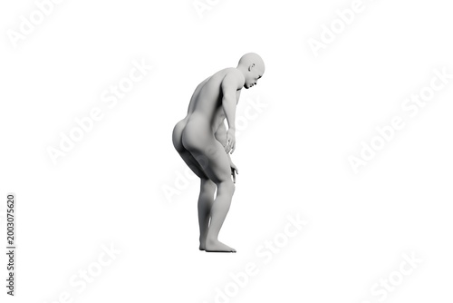 Foto Mannequin bending over white studio