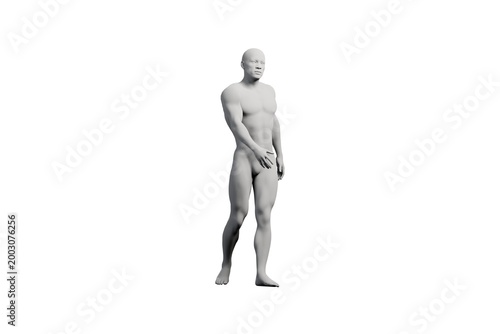 Mannequin figure standing in front view against white background