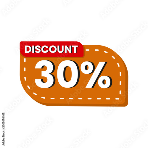 30 Percent Discount Sale Tag Graphic for Retail and E-commerce