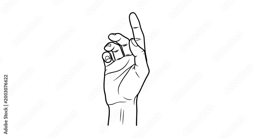 Fototapeta premium A hand with index finger raised.