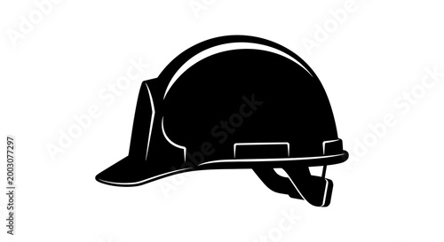 Firefighter's helmet silhouette a symbol of courage and protection in emergency services