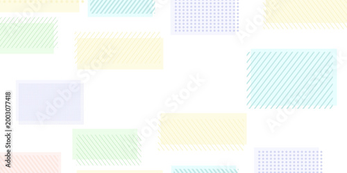 Pattern background illustration of colorful rectangles with dot and stripe patterns