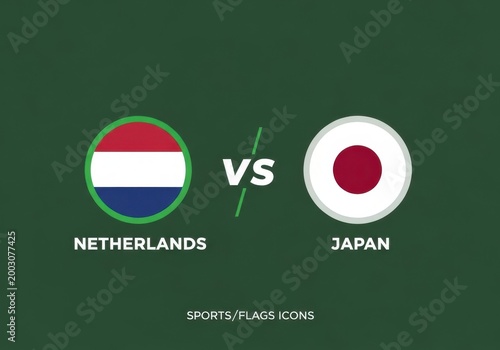 Netherlands vs japan flags icon