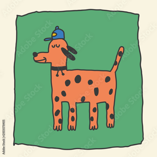 hand drawn dog aesthetic doodle cartoon illustration