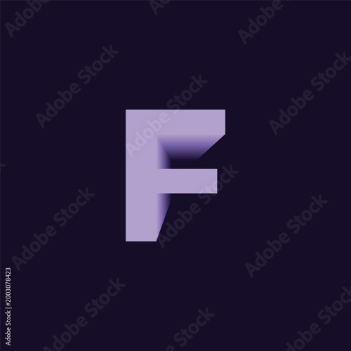 3D Folded Letter F Minimal Typography Design