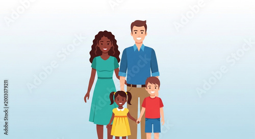 Diverse Family Group Portrait Showing Multicultural Members.
