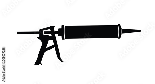 Caulking gun silhouette on a white background