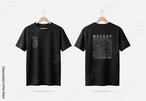Front and Back T-Shirt Mockup on Hanger