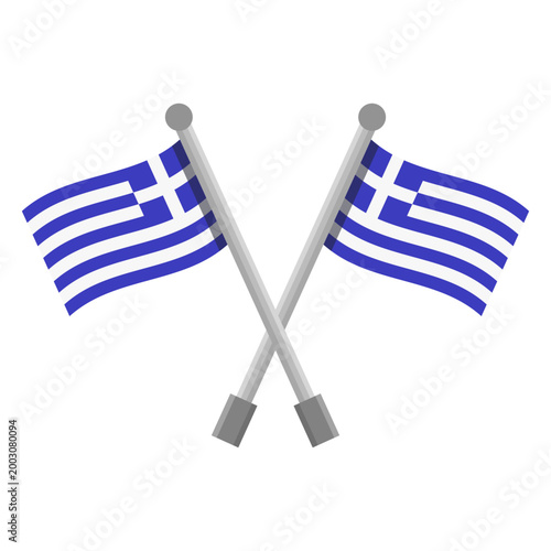 Greek flag with pole