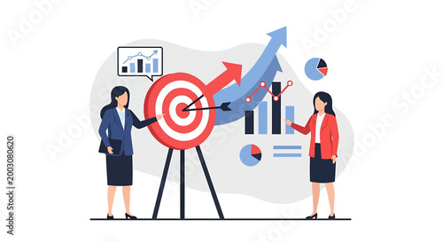 Illustration of a target with an arrow in the bullseye.
