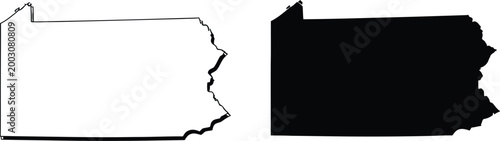 Foto Pennsylvania state map shape Vector