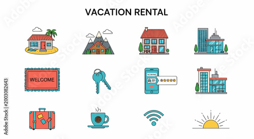 Vacation Rental rental icons and symbols (estate)