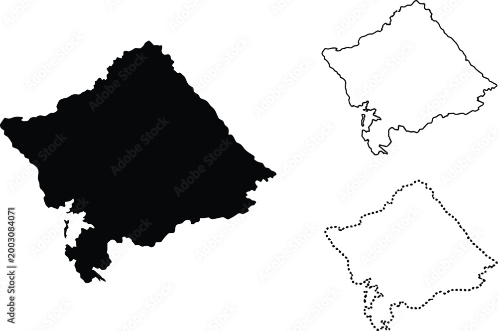 Obraz premium Oahu island map silhouette Vector