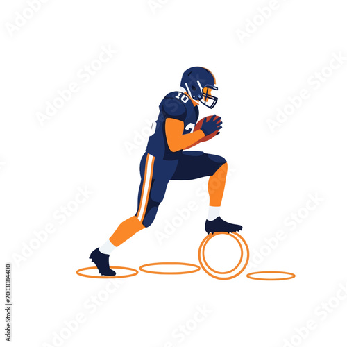 American Football Football player agility training Vector