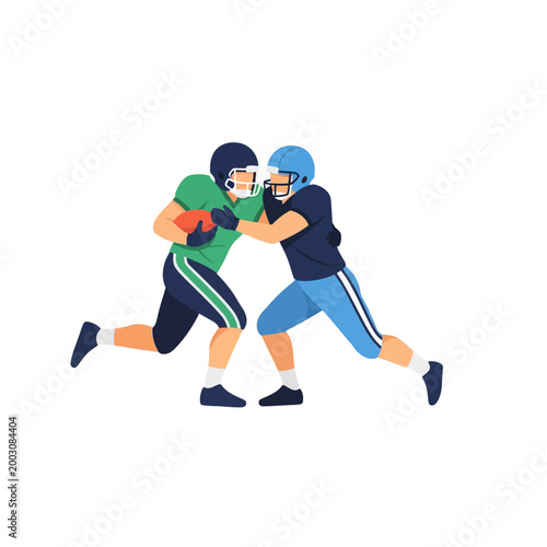 American Football Defensive tackle stopping a runner Vector
